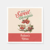 Weihnachtsfest Süßkuchen Individuelle Name Serviette (Vorderseite)