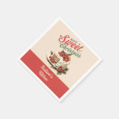 Weihnachtsfest Süßkuchen Individuelle Name Serviette (Ecke)
