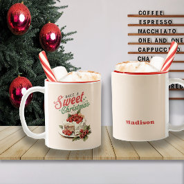 Weihnachtsfest Süßkuchen Individuelle Name Zweifarbige Tasse