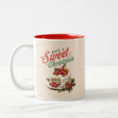 Weihnachtsfest Süßkuchen Individuelle Name Zweifarbige Tasse (Links)