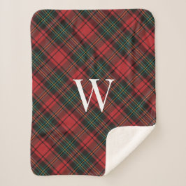 Weihnachtsfest Tartan Kariert + Monogram Sherpadecke