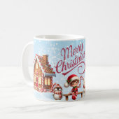Weihnachtsfest Tasse I Elf, Pinguin & Polar Bear (Vorderseite Links)