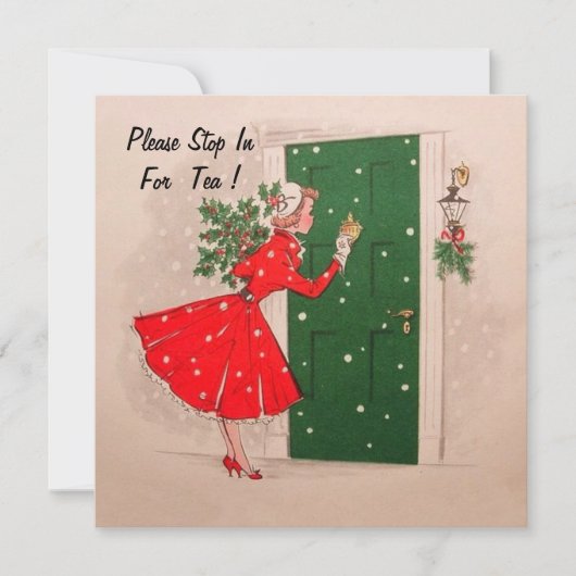 Weihnachtsfest Tea Party Einladung. Einladung (Vorderseite)