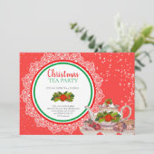 Weihnachtsfest Tea Party Einladungen (Stehend Vorderseite)