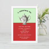 Weihnachtsfest Tea Party Einladungen (Stehend Vorderseite)