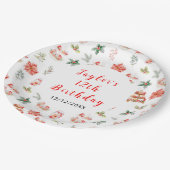 Weihnachtsfest Tee Geburtstagsparty Rote Pappteller (Schrägansicht)