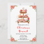 Weihnachtsfest Tee Party Rot Einladung (Vorderseite)