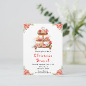 Weihnachtsfest Tee Party Rot Postkarte (Stehend Vorderseite)