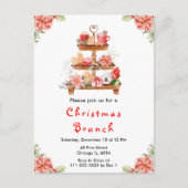 Weihnachtsfest Tee Party Rot Postkarte (Vorderseite)