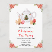 Weihnachtsfest Tee Party Rot Postkarte (Vorderseite)