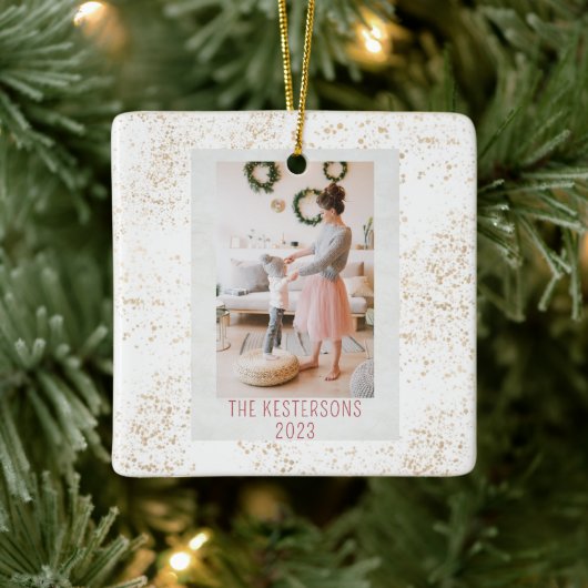 Weihnachtsfest Tiger-Foto Keramikornament (Baum)