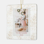 Weihnachtsfest Tiger-Foto Keramikornament (Links)