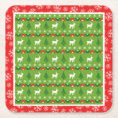 Weihnachtsfest und Schneeflocken Rechteckiger Pappuntersetzer (Vorderseite)
