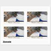 Weihnachtsfest und Schneemann Rechteckiger Aufkleber (Blatt)