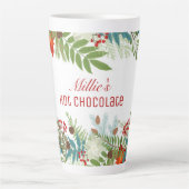 Weihnachtsfest Urlaub Floral Personalisiert Milchtasse (Vorderseite)
