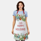 Weihnachtsfest Urlaub Floral Personalisiert Schürze (Getragen)
