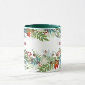 Weihnachtsfest Urlaub Floral Personalisiert Tasse (Zentrum)