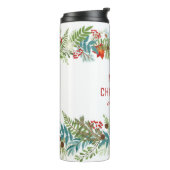 Weihnachtsfest Urlaub Floral Personalisiert Thermosbecher (Nach links gedreht)