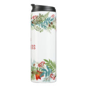 Weihnachtsfest Urlaub Floral Personalisiert Thermosbecher (Nach rechts gedreht)