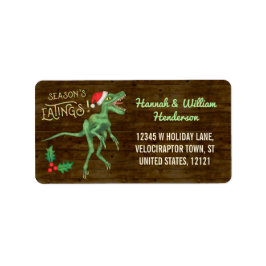 Weihnachtsfest Velociraptor Dinosaur Individuelle  Adressaufkleber