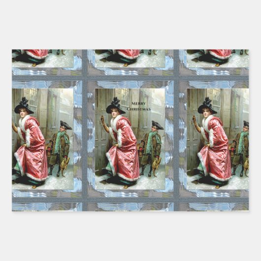 Weihnachtsfest Viktorianisch Urlaub Geschenkpapier Set (Vorderseite 2)