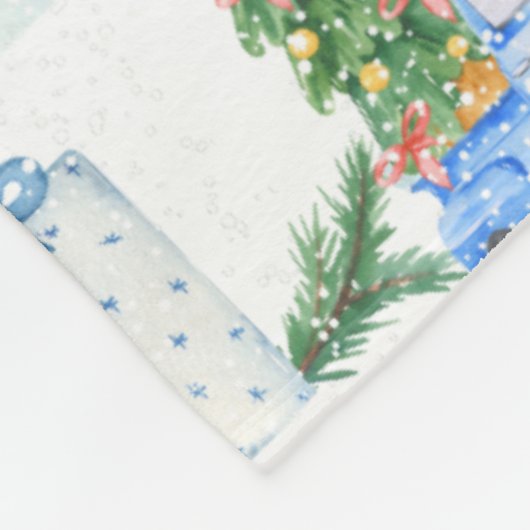 Weihnachtsfest Vintag Pick Truck Fleecedecke (Ecke)