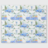 Weihnachtsfest Vintag Pick Truck Geschenkpapier (Flach)