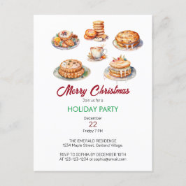 Weihnachtsfest Wasserfarbe Einladungspostkarte