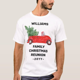Weihnachtsfest Wiedersehen Personalisiert Red Car T-Shirt