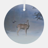 Weihnachtsfest Wildtiere und Blauer Jay Ornament Aus Glas (Rückseite)