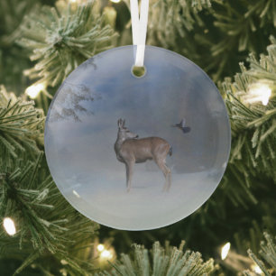 Weihnachtsfest Wildtiere und Blauer Jay Ornament Aus Glas