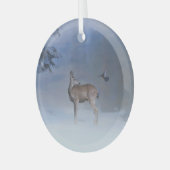 Weihnachtsfest Wildtiere und Blauer Jay Ornament Aus Glas (Vorderseite links)