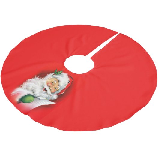 Weihnachtsfest Winking Santa Polyester Weihnachtsbaumdecke (Schrägansicht)