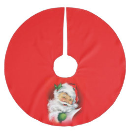 Weihnachtsfest Winking Santa Polyester Weihnachtsbaumdecke