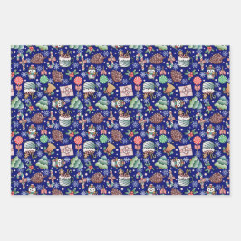 Weihnachtsfest Winter Thema Geschenkpapier Set