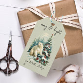 Weihnachtsfest Winterwald Polar Name Geschenkanhänger