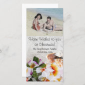 Weihnachtsfest wünscht Blume Muscheln Feiertagskarte (Vorne/Hinten)