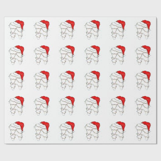 Weihnachtsfest Zahnarzt Feiertag Geschenkpapier (Flach)