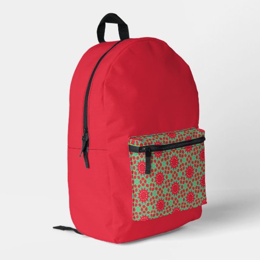 Weihnachtsfest-Zauber-Muster Bedruckter Rucksack (Rückseitige Ecke links)