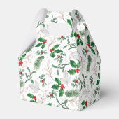 Weihnachtsfeste Blätter und Berries Weiß Geschenkschachtel (Rückseite)