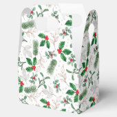 Weihnachtsfeste Blätter und Berries Weiß Geschenkschachtel (Geöffnet)