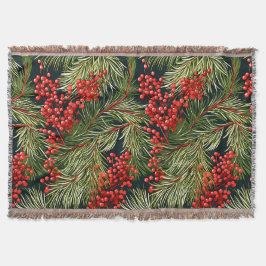 Weihnachtsfeste Branchen und Berries Decke