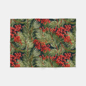Weihnachtsfeste Branchen und Berries Fleecedecke (Vorderseite (Horizontal))