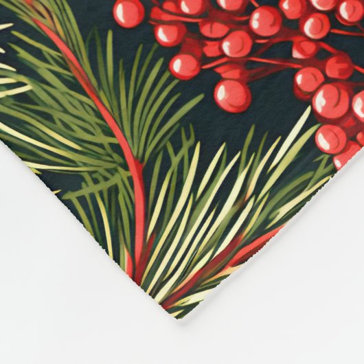 Weihnachtsfeste Branchen und Berries Fleecedecke (Ecke)