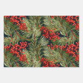 Weihnachtsfeste Branchen und Berries Geschenkpapier Set (Vorderseite 2)
