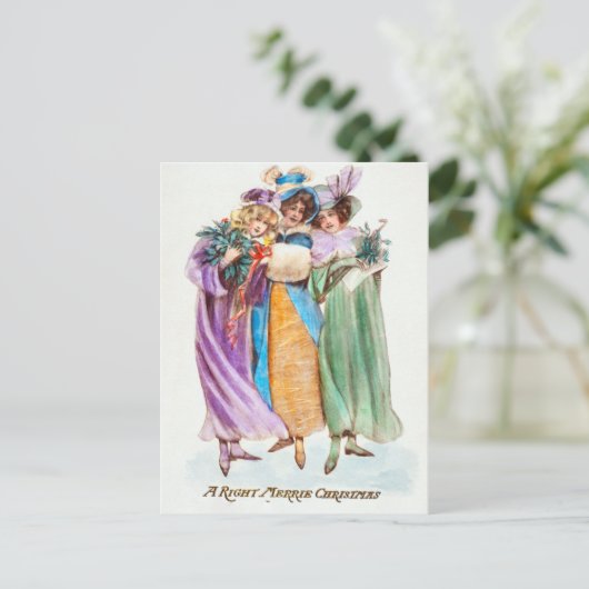 Weihnachtsfeste Feiertagspostkarte (Stehend Vorderseite)