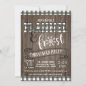 Weihnachtsfeste Party Einladung zwischen Flanell u (Vorderseite)
