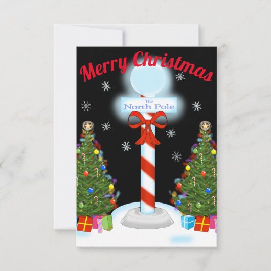 Weihnachtsfeste Party Einladungen am Nordpol (Vorderseite)