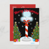 Weihnachtsfeste Party Einladungen am Nordpol (Vorne/Hinten)