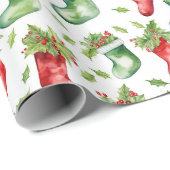 Weihnachtsfeste Strümpfe Geschenkpapier (Rolleneckpunkt)